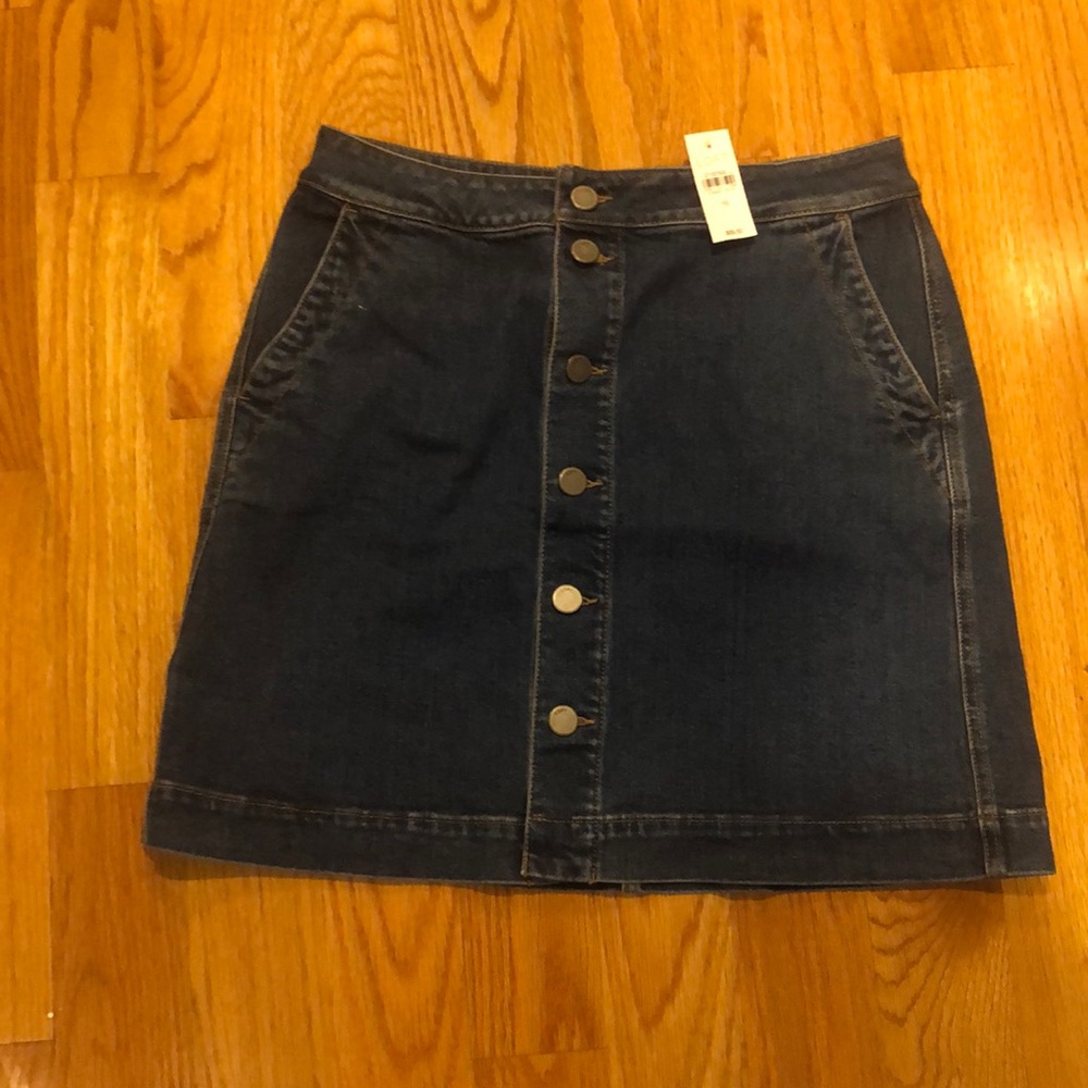 Loft denim Jean skirt, button front, brand new.